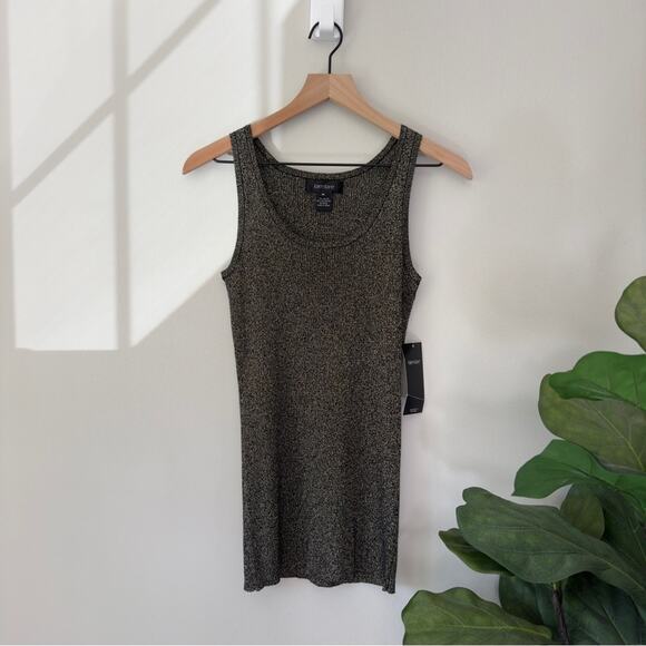 NWT Karen Kane Sparkly Tight Knit Tank Top Sleeveless Rayon Polyester Metallic M - Picture 9 of 9